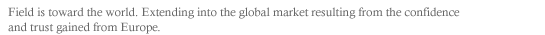 Field is toward the world. Extending into the global market resulting from the confidence and trust gained from Europe.